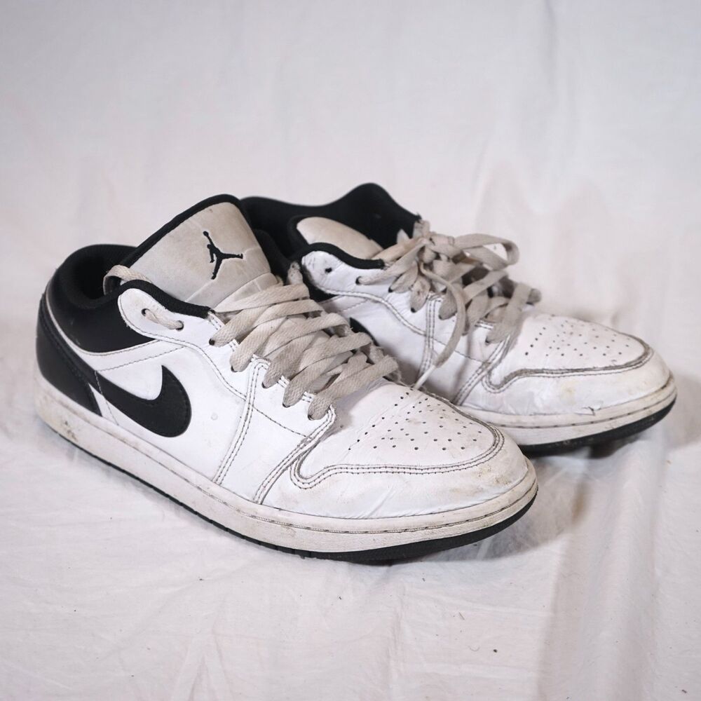 Nike Air Jordan 1 Low Black White Mens 9.5 553558-132